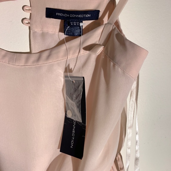 NWT French Connection Summer Dress in Soft Pink with Geometric Pattern Size 0 - Picture 5 of 6